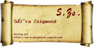 Séra Zsigmond névjegykártya